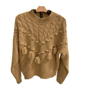 Mango Tan Sweater size Large wool blend